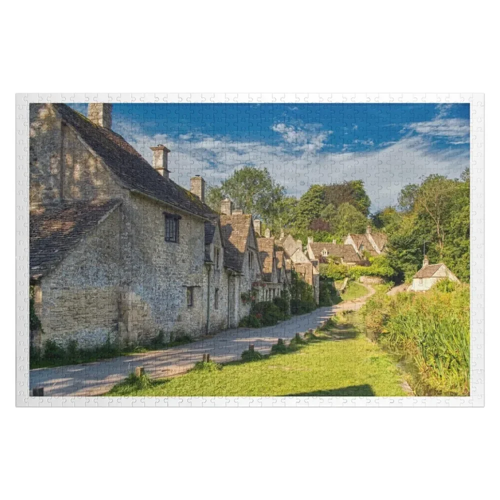 The Weavers Cottages, Bibury, Cotswolds Jigsaw Puzzle With Personalized Photo Custom With Photo With Photo Puzzle