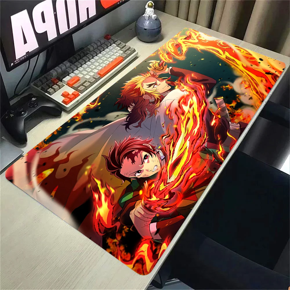 Anime Demon Slayer XL Mousepad Kimetsu no Yaiba Agatsuma Zenitsu Computer Gamers Locking Lock Edge Mouse Pad Keyboard PC Deskmat