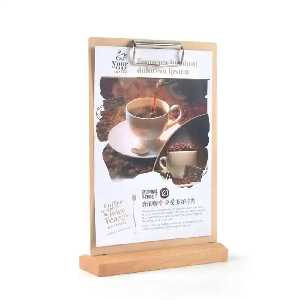 A5 Menu Holder Clipboard Stand Table Wedding Menu Holder Stand Folder Restaurant Menu Book Cover Board