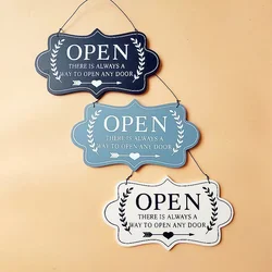 Double-sided Open/Closed License Plate Store Tin Sign Vintage Road Guide Wall Decor Restrooms Metal Sign Painting Plaques Poster