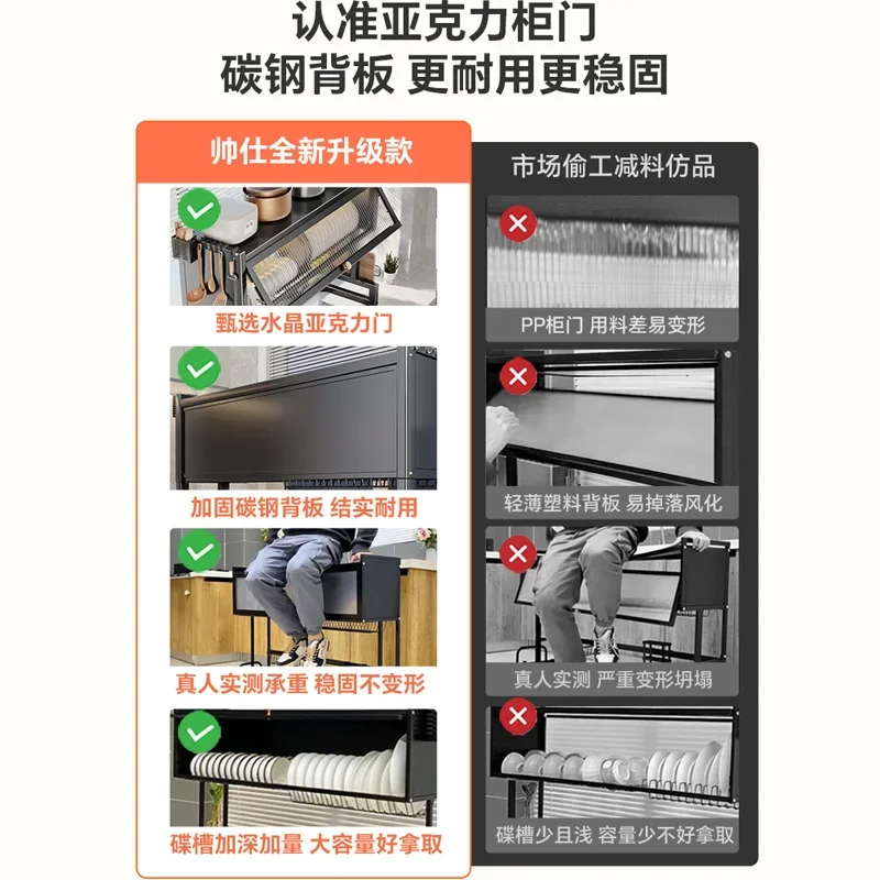 Nordic Household Kitchen Storage Holders Multifunctional Kitchen Sink Dish Drying Racks Dustproof Cupboard Kitchen Accessories