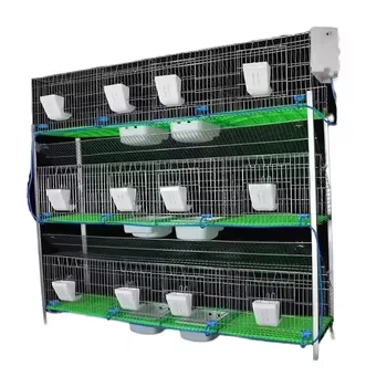 3 Layers 12 Cells H Type Galvanized Wire Commercial Rabbit Breeding Cage Automatic Rabbit Cage Supplies