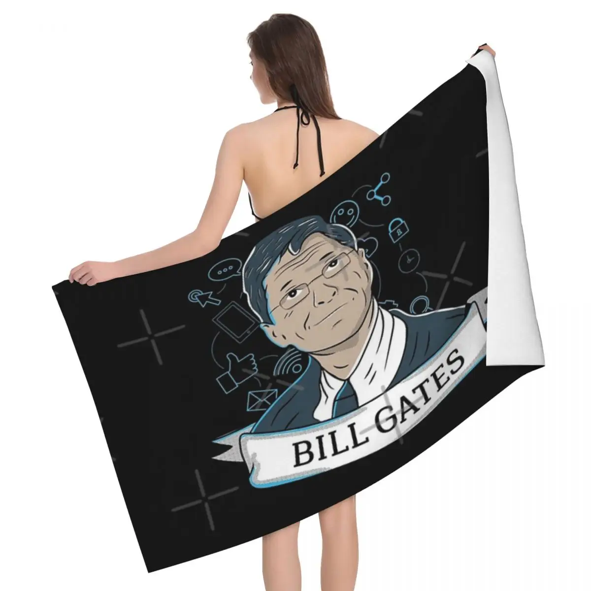 

Bill Gates 80x130cm Bath Towel Skin-friendly For Pool Souvenir Gift
