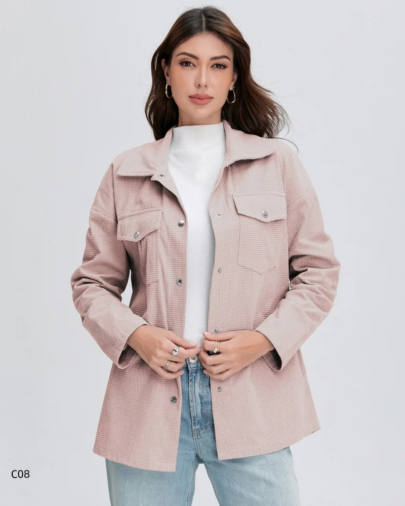 Chaqueta Cargo para mujer, abrigo cálido con botones, informal, ligero, ropa de calle para exteriores, abrigo de Color sólido de manga larga para otoño y primavera