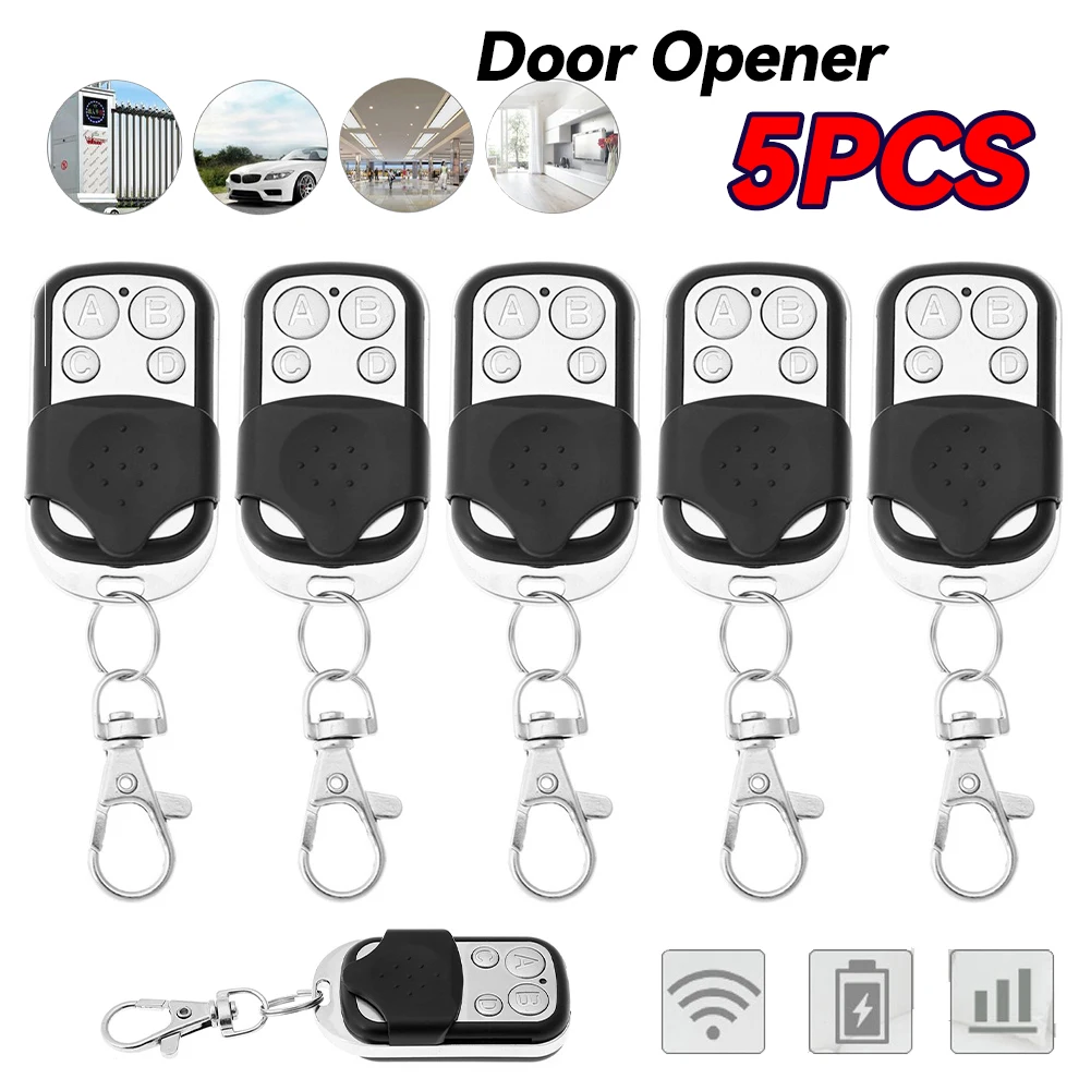 5pcs Fixed Code Remote Control 4 Buttons 433MHz Cloning Duplicator Universal Replacement Wireless Portable for Gate Garage