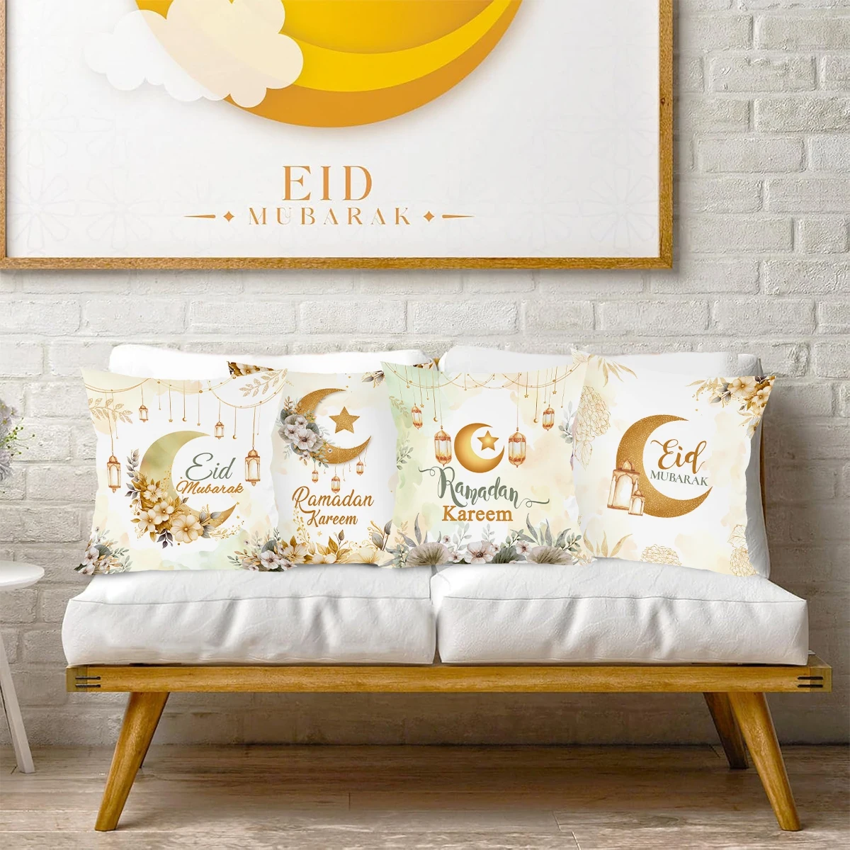 Eid Mubarak Cushion Cover Pillow Case Ramadan Kareem Decoration For Home 2025 Muslim Islam Party Decor Eid Al Adha Supplies