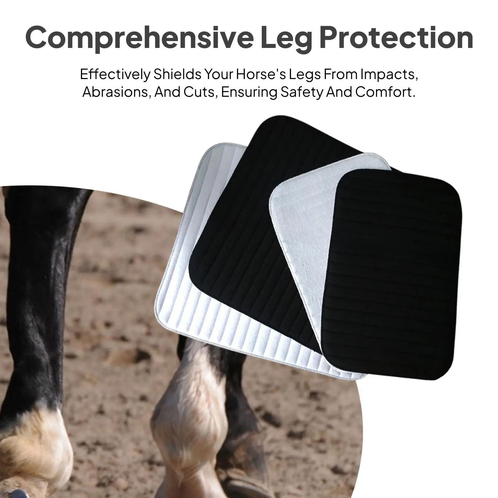 4 коврика для ног лошади, защитные шестерни для ног для поддержки лошади, аксессуары для конного спорта, удобная в ношении, повязка для ног лошади