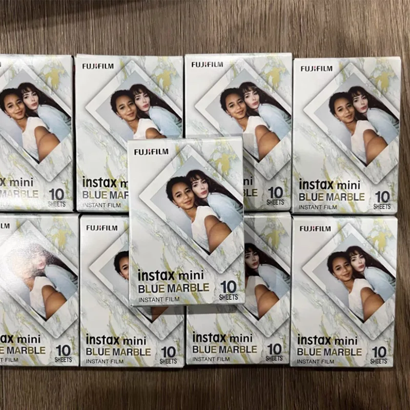 Fujifillm Instax Mini Película de quadro de folha de mármore azul para Fujifillm Instant Mini 12 11 9 8 7s Câmera para impressora SP-1/2, Link 2 EVO