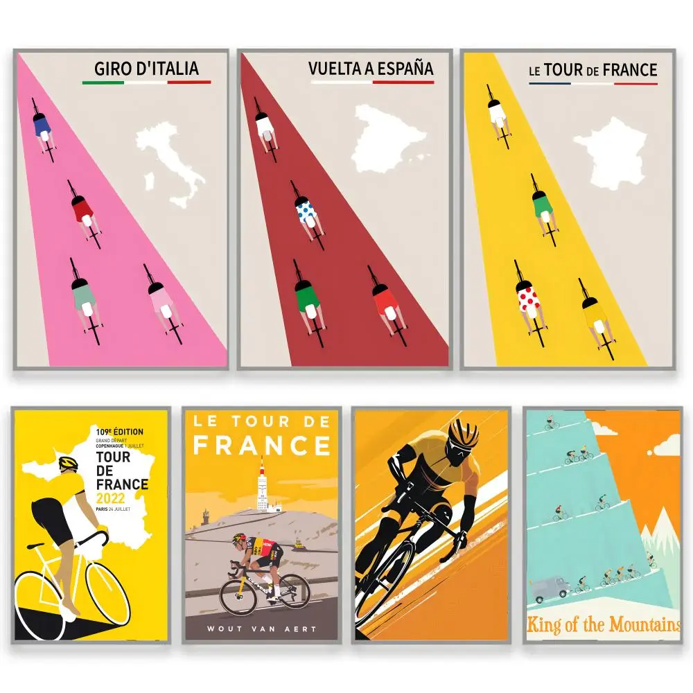 

Cycling Poster Self-Adhesive Removable Poster, Peel & Stick Wall Art for Home Office Cafe Bar Wall Decor