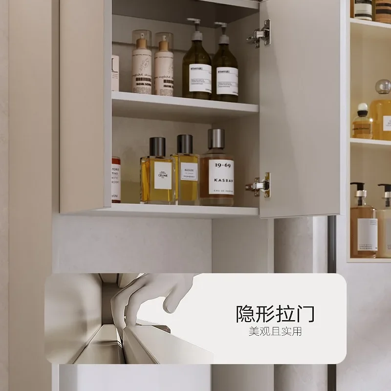 Stainless steel toilet storage rack with cabinet door for bathrooms, cabinets above toilets, multifunctional storage racks for b