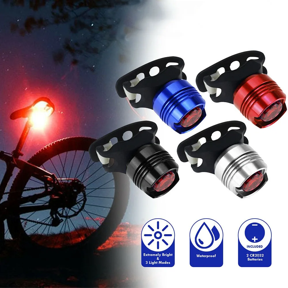 Red Ruby LED Micro Bicycle Lights Waterproof Safety Warning Bike Led Light Cycling Accessories Strap-On Rear Bike Tail Light