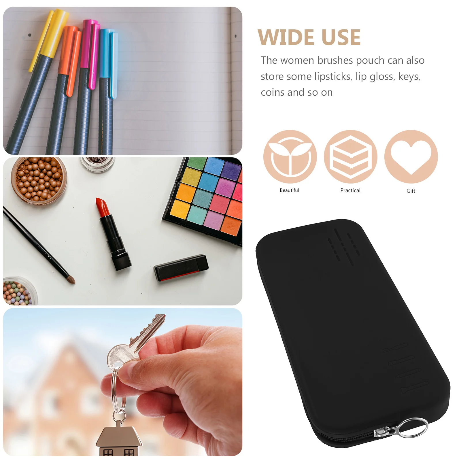 

Portable Makeup Bag Silicone Travel Case for Women Cosmetics Organizer Pouch Waterproof Dustproof Easy Carry for Trip Daily Use