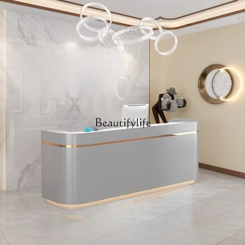 5656 Beauty Salon Cashier Counter Light Luxury Simple Modern Front Reception Desk