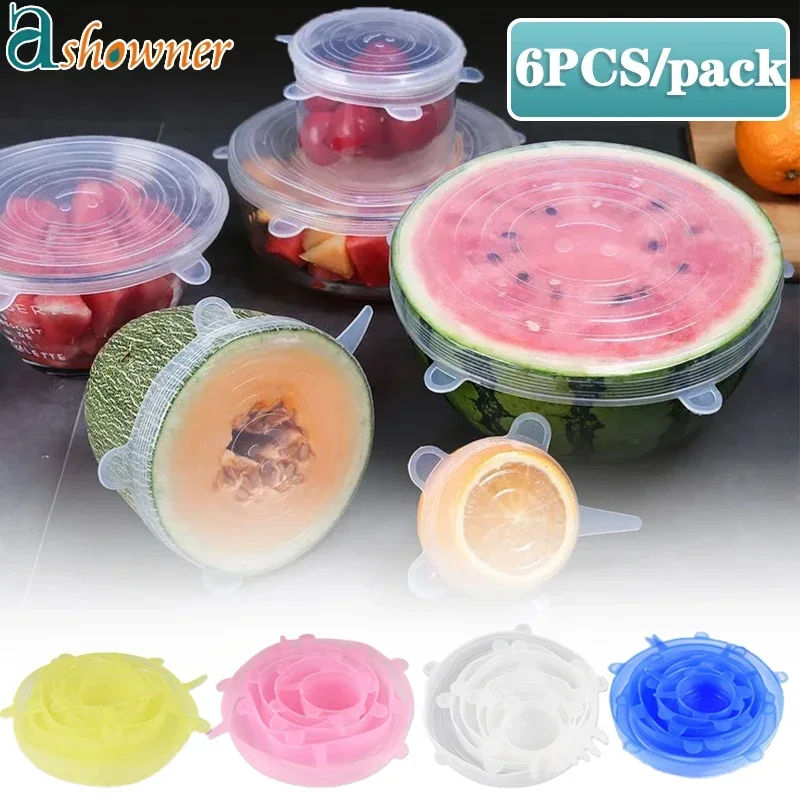 Silicone Elastic Covering Kitchen Accessory Kitchens Accessories Reusable Cookware Set Vacuum Food Packaging Cover Keep It Fres