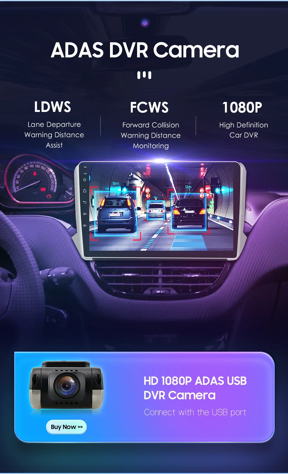Hizpo Autoradio Carplay 4G 8581 AI Systeme Android Autoradio für Peugeot 208 2008 Serie 2012-2018 Multimedia Video Player GPS – Detail 34