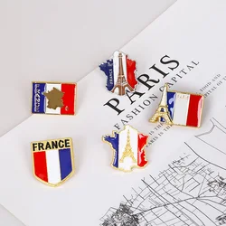 PIN de bandera de París y Francia, insignia esmaltada de España, Estados Unidos y Rusia, broche con forma de torre Eiffel, estatua de diosa, recuerdo para hombres y mujeres, 2024