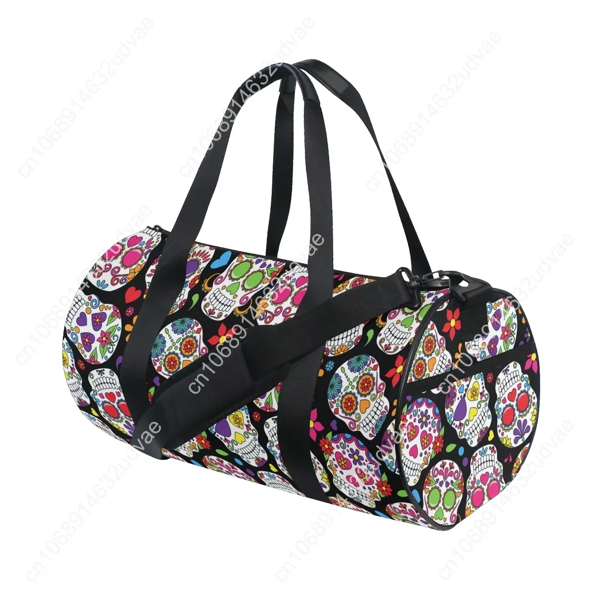 Fitness Bags Skull Printing Canvas Gym Gray Travel Bag Sport Outdoor Large Pocket Casual Tote Handbag Shoulder Bag For Men