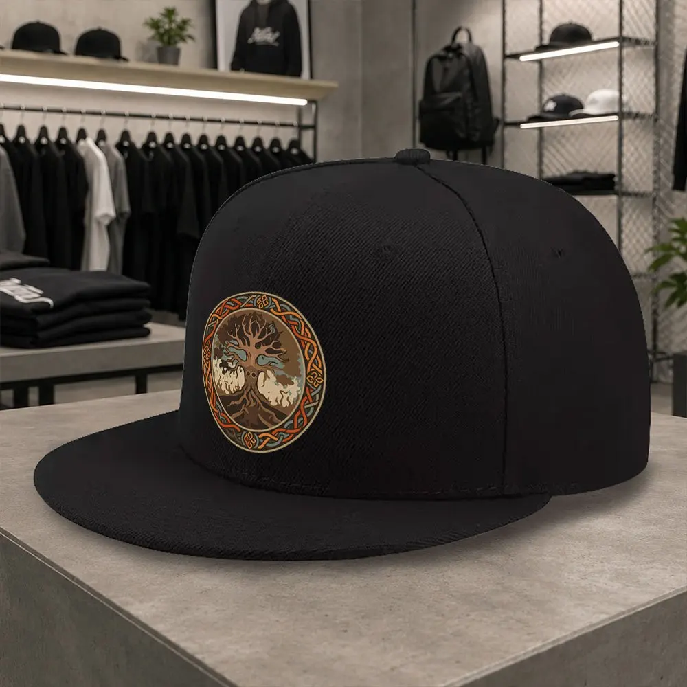 Nordic Tree of Life Baseball Cap for Men & Women - Lightweight Duckbill Hat with Tree of Life Emblem, Flat Brim Hip-Hop Cap Suit
