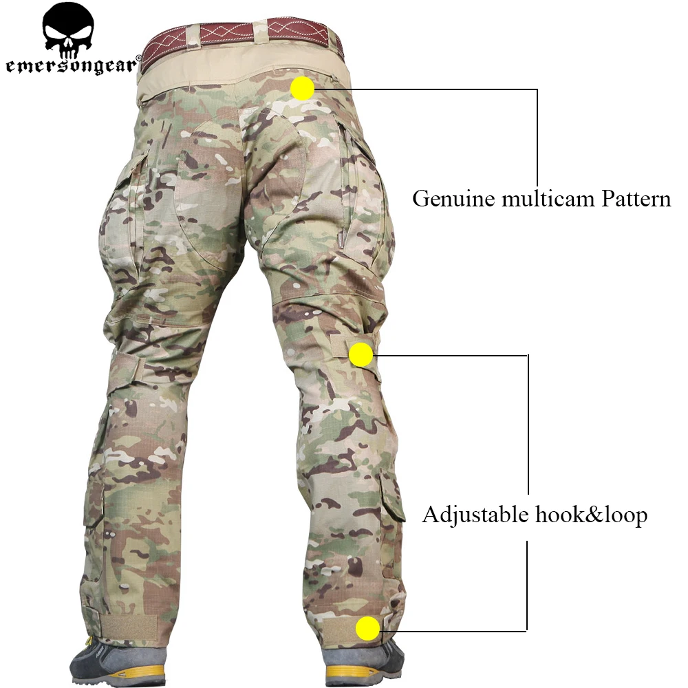 EMERSONGEAR New G3 Combat Pants Airsoft Hunting Pants Tactical Multi-camo Pants with Knee Pads Multi-camo Pants EM9351