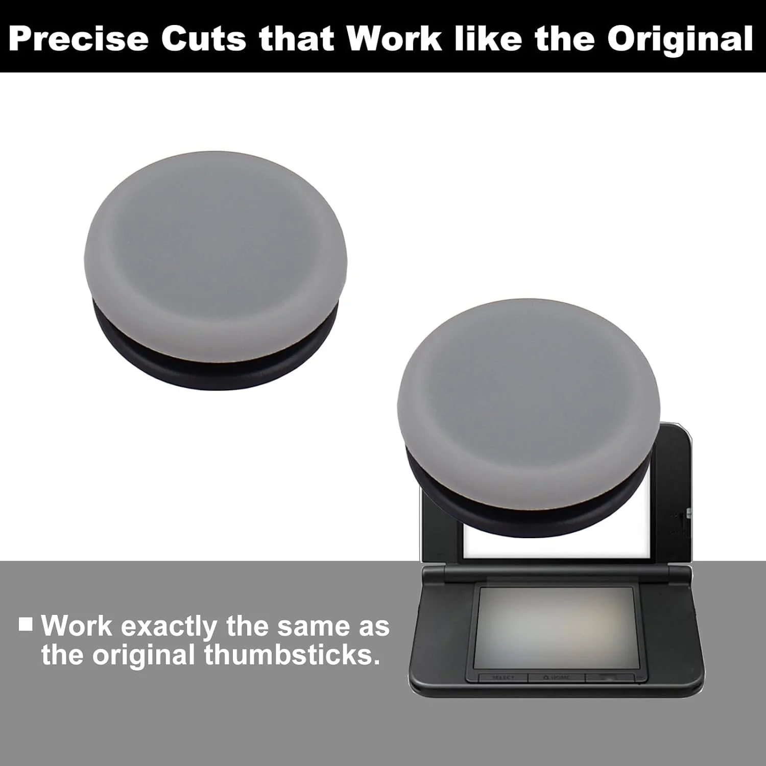 2Pcs Analog Stick Cap Replacement for Nintendo 2DS 3DS 3DSXL 3DSLL New 3DS, 3D Joystick Thumbstick Cover Repair Parts view 2