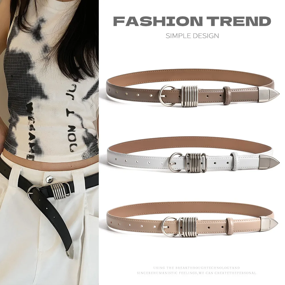 

Винтажные многослойные кольцевые пряжки, белый хаки, кофейный, натуральная кожа, поясные ремни, женские уличные джинсы, ремень из коровьей кожи, Ceinture Pour Femme