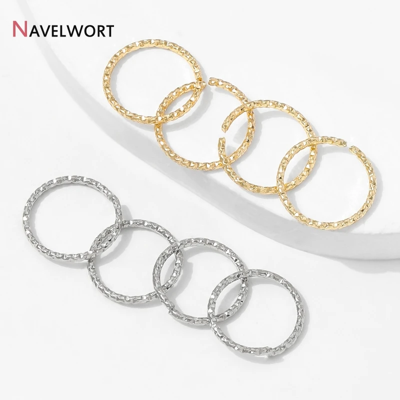 20/40Pcs 14K Gold Plated Brass Metal Twisted Open Jump Rings Connector Split Rings For DIY Jewelry Making Accessories