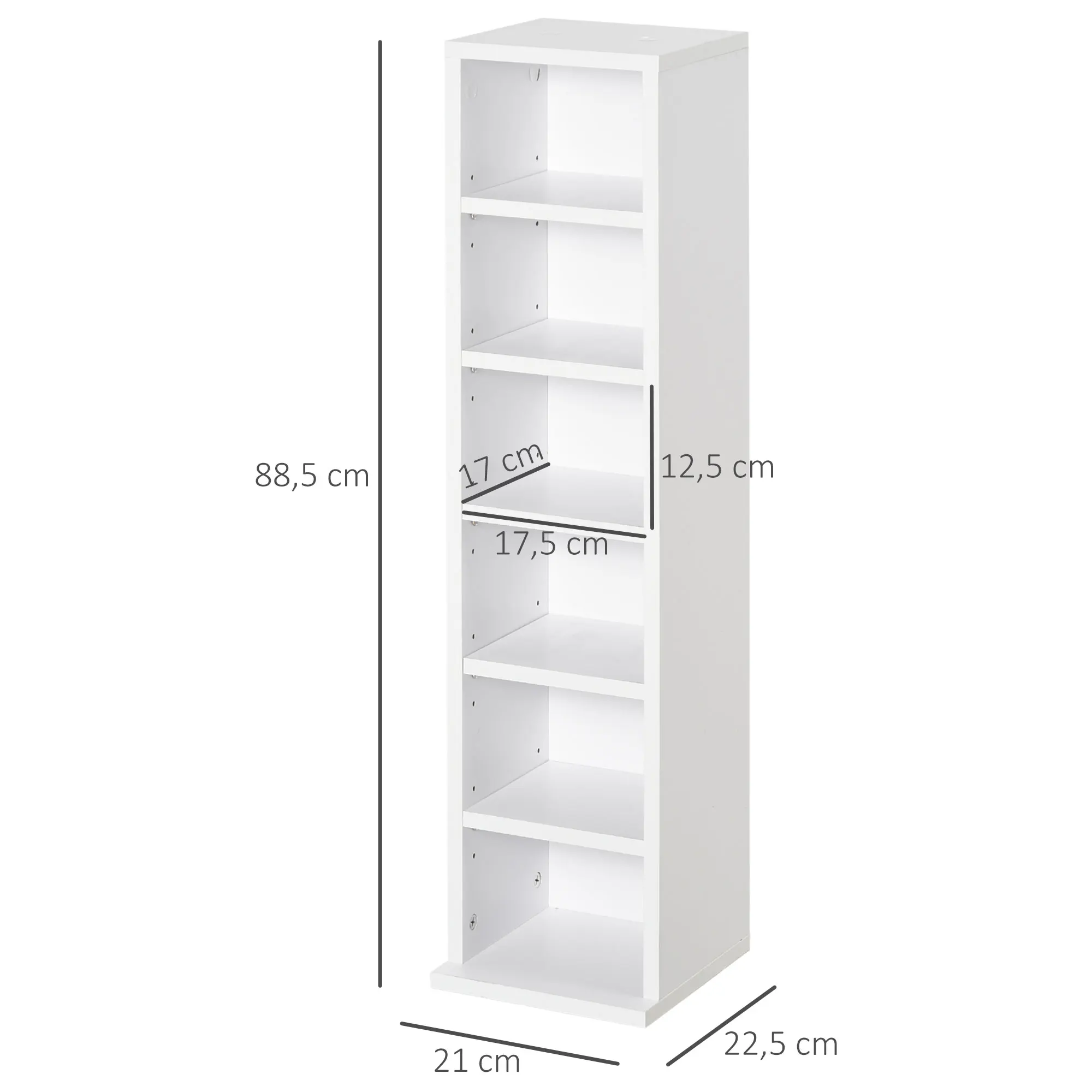 Bild 4: Homcom CD- oder DVD-Regal mit 12 Fächern für 204 CDs, 21 x 22,5 x 88,5 cm