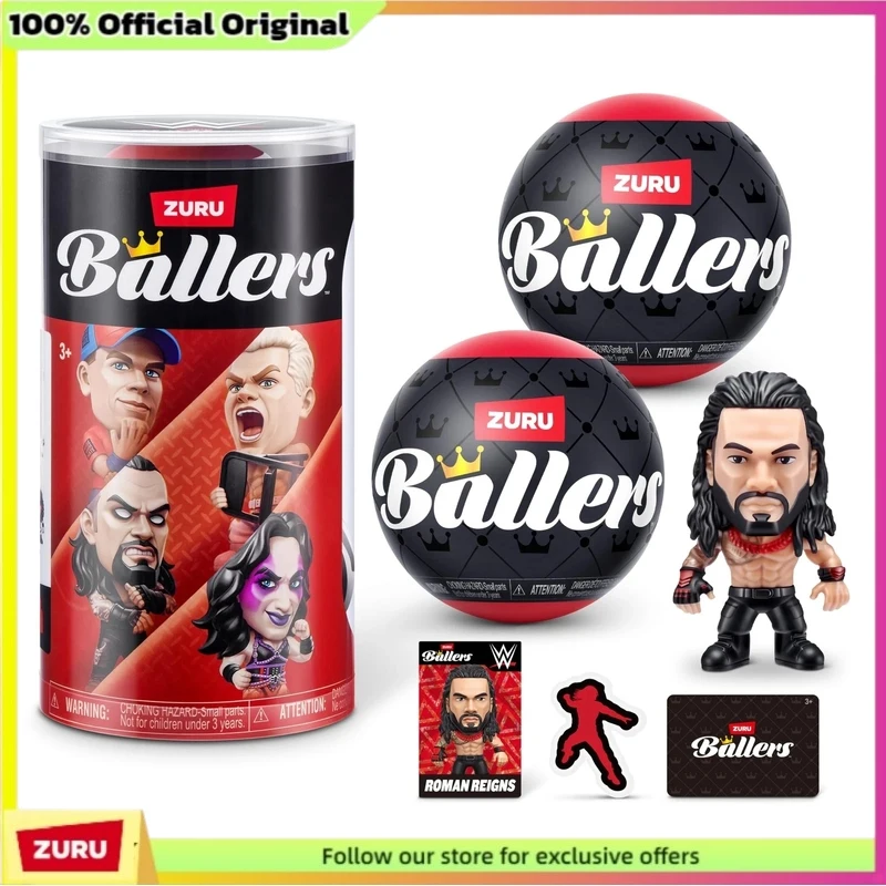 Figuras de acción sorpresa en cápsula de ZURU WWE Ballers, juguete coleccionable de los luchadores The Undertaker, John Cena, CM Punk, Roman Cody