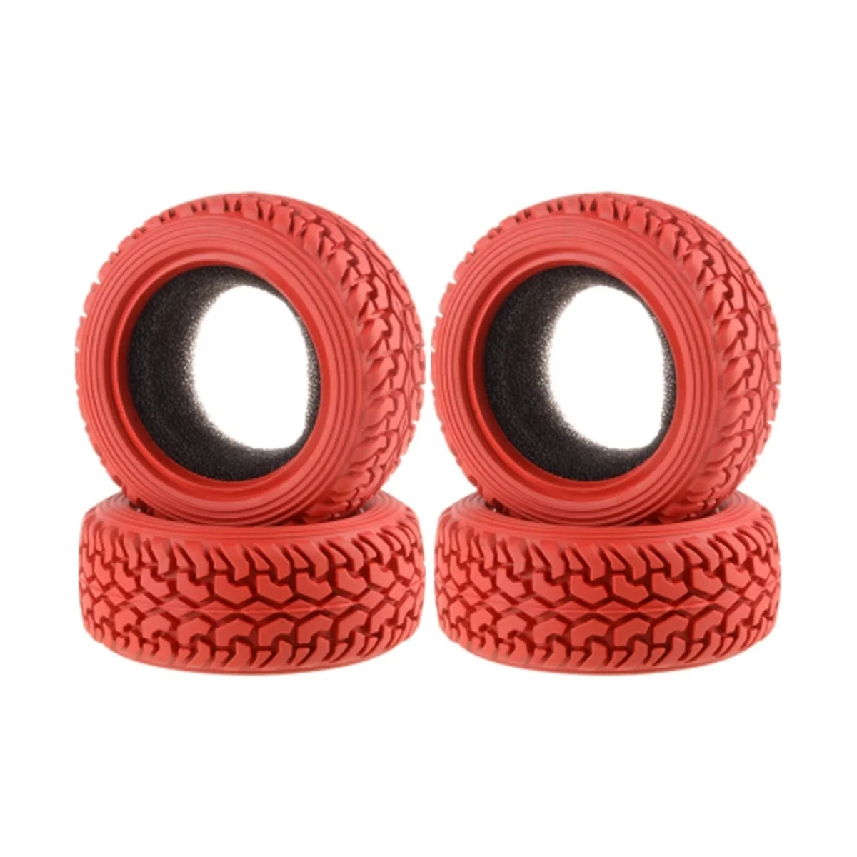 4Pcs 75Mm 1/10 RC On-Road Drift Touring Car Rubber Tire Wheel Tyre for Sakura Traxxas HSP Tamiya HPI Kyosho RedCat,Red