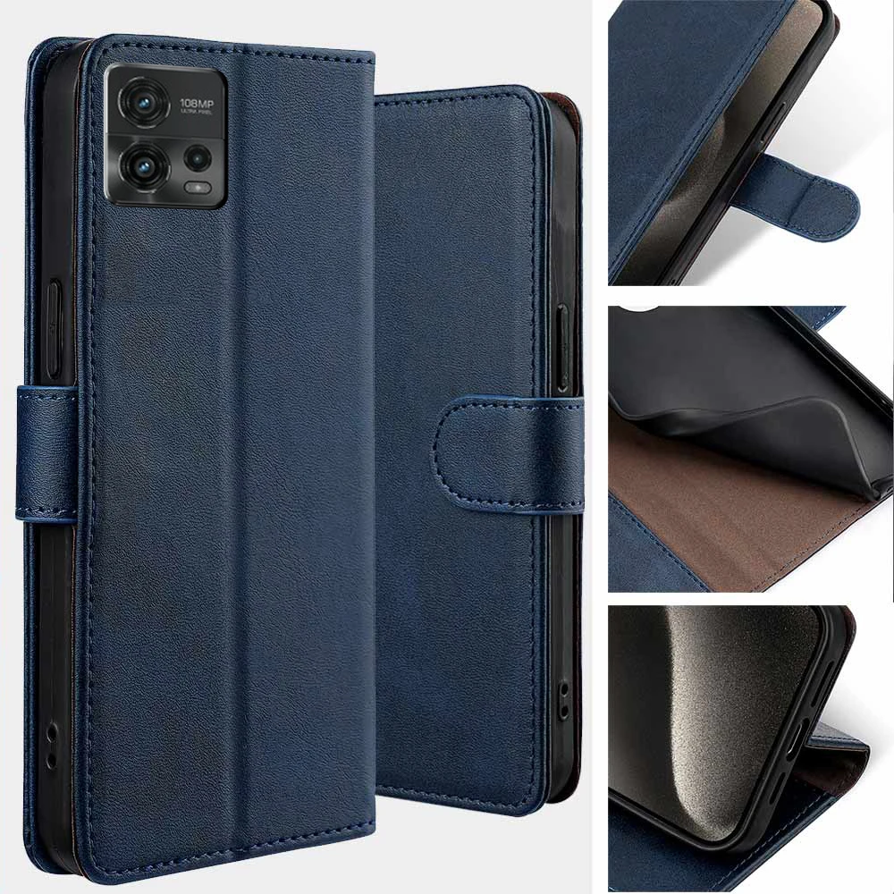 Flip Leather Mobile Phone Case For Motorola G82 G72 G62 G52 G52J II Moto G42 G32 G22 Magnet Buckle Cover Case With RFID Blocking