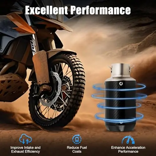 

Stainless Steel Universal Slip-On Motorcycle Exhaust Muffler Tip 36mm-50mm For Dirt Bike Black Carbon Fiber Finish