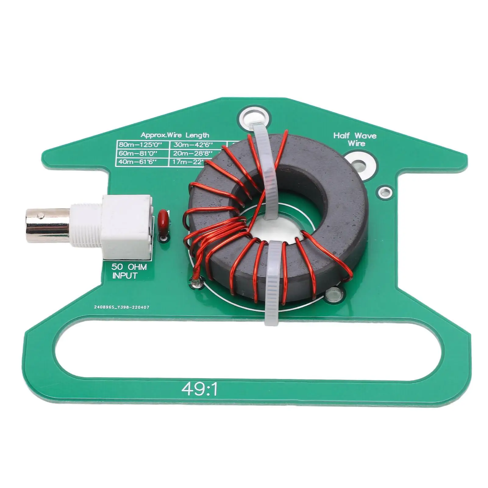 49:1 Shortwave Balun PCB Transformer BNC Female | Balanced to Unbalanced Tuning | Wide Frequency Range