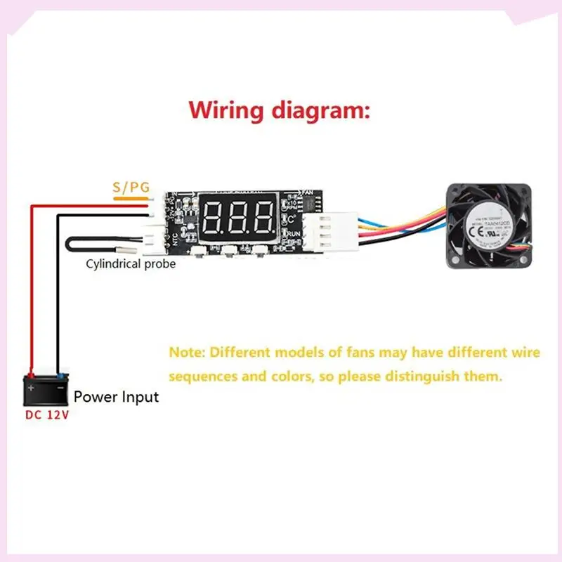B24B 2X 12V PWM 4-Wire Fan Temperature Control Speed Controller Chassis Noise Reduction Module Support Fan Speed Control