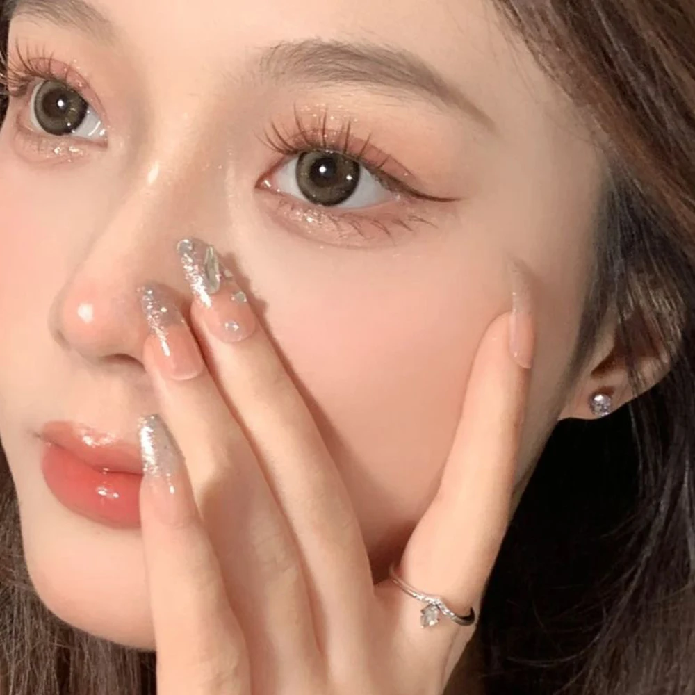 Pestañas autoadhesivas de un solo grupo, aspecto Natural, pestañas postizas suaves y esponjosas sin pegamento, color negro y marrón, hechas a mano