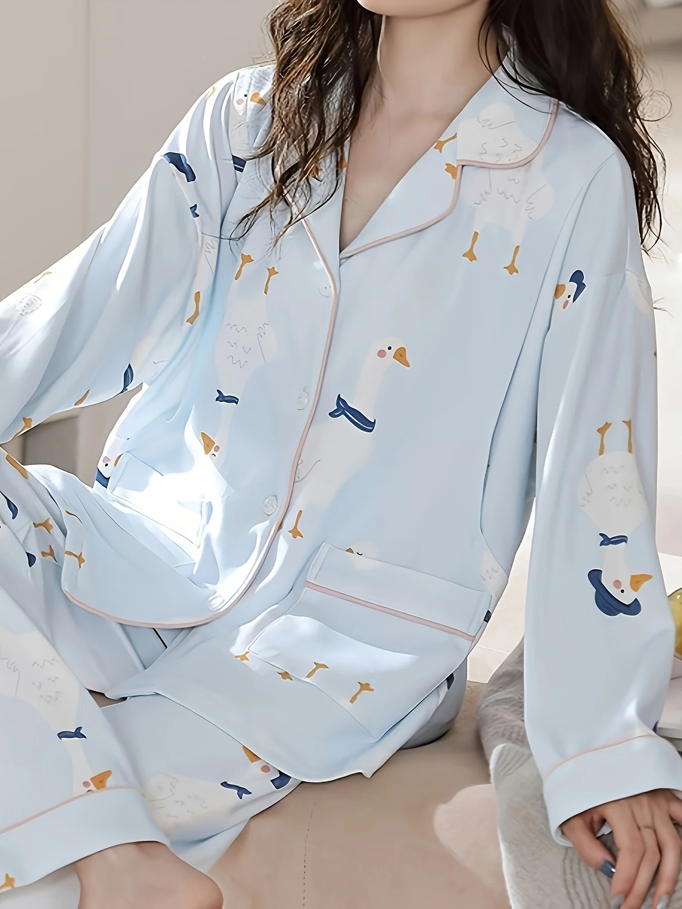 

Новый женский осенне-зимний пижамный комплект — высокий, минималистичный и повседневный стиль, милая одежда для дома.