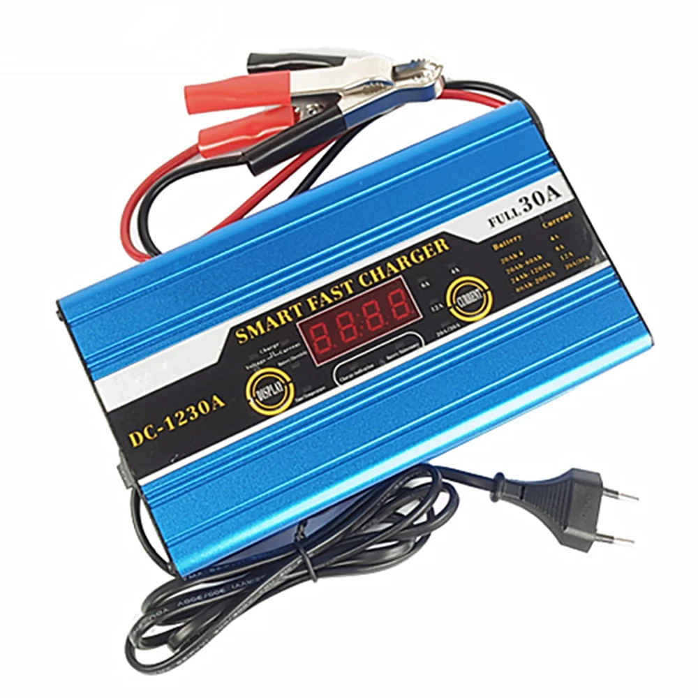 10A 20A 30A 40A 12V Lead-acid Battery Charger For Car Caravan Campervan Motorhome Boat Battery Fast Charging EU Plug Charger