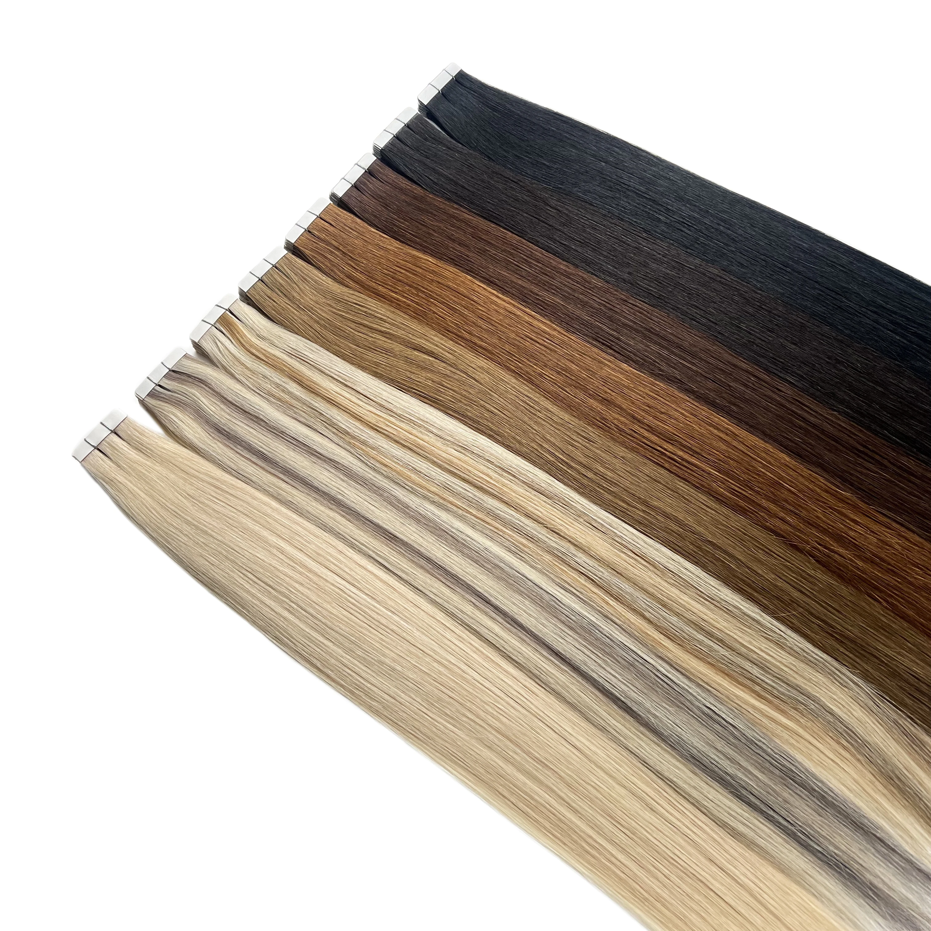 

Straight Tape in Hair Human Hair Extension Natural Brazilian Human Remy Hair Extensions Invisible tape in Fusion Hair
