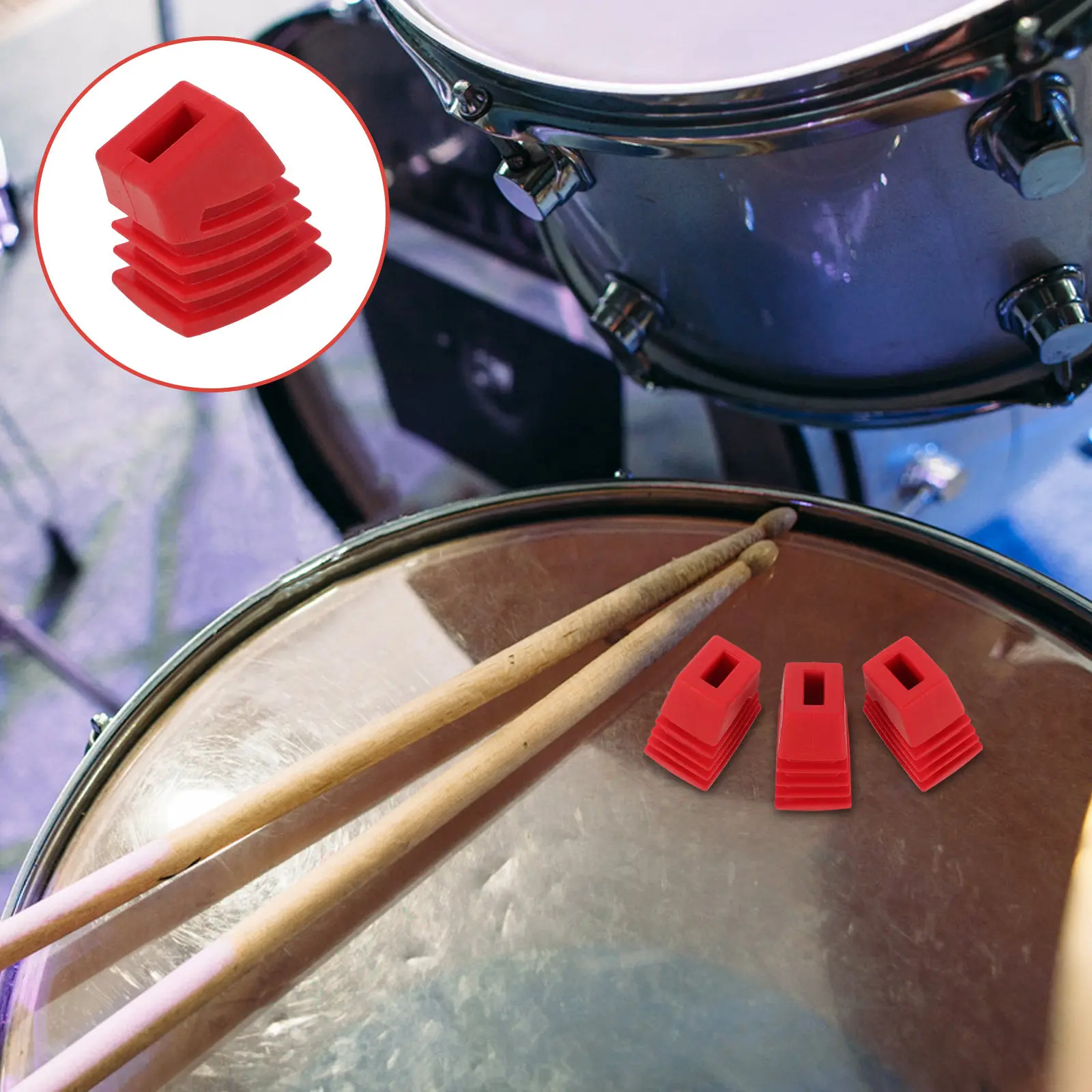 3Pcs Drum Hardware Cymbal Stand Feet Anti-Skid Protector Sleeves Snare Stand Parts Drum Rack Feet Shock Absorption Pads