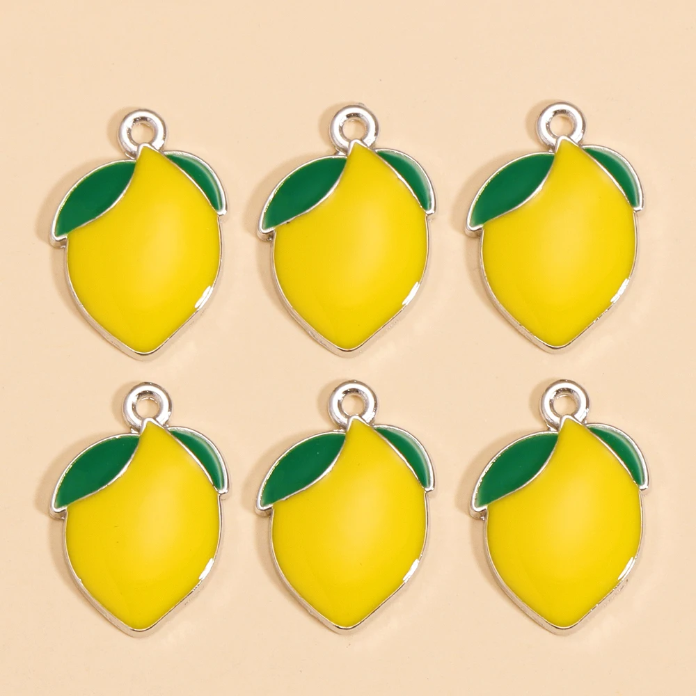 10Pcs Enamel Orange Charms for DIY Jewelry Making