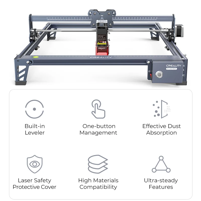 Creality Falcon Laser Engraver 10W Laser Cutter Engraving Machine 455±5nm Blue Light Precisely CNC Machine for Wood and Acrylic