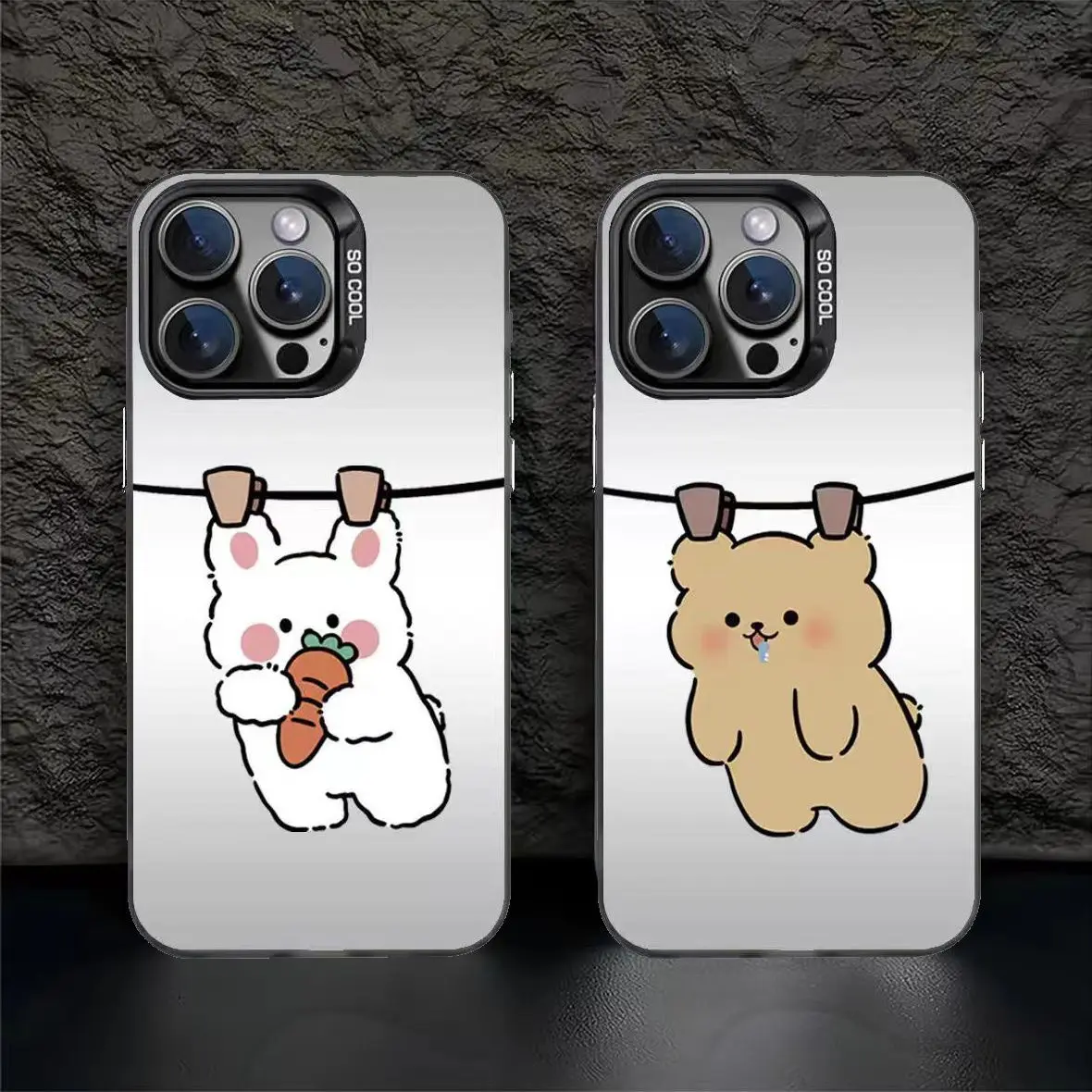 

Couple patterns phone case for iPhone 17 16 15 14 13 12 11 Pro/ Max/Plus shock-proof rear cover anti-fingerprint