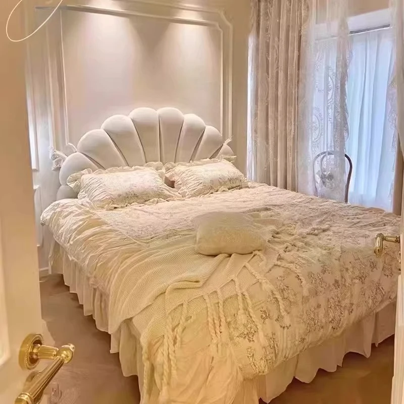 Luxury European Bed Double Modern Girls Beauty Frame Wooden Space Saving Bed Sleeping Safe Letto Matrimoniale Home Furniture