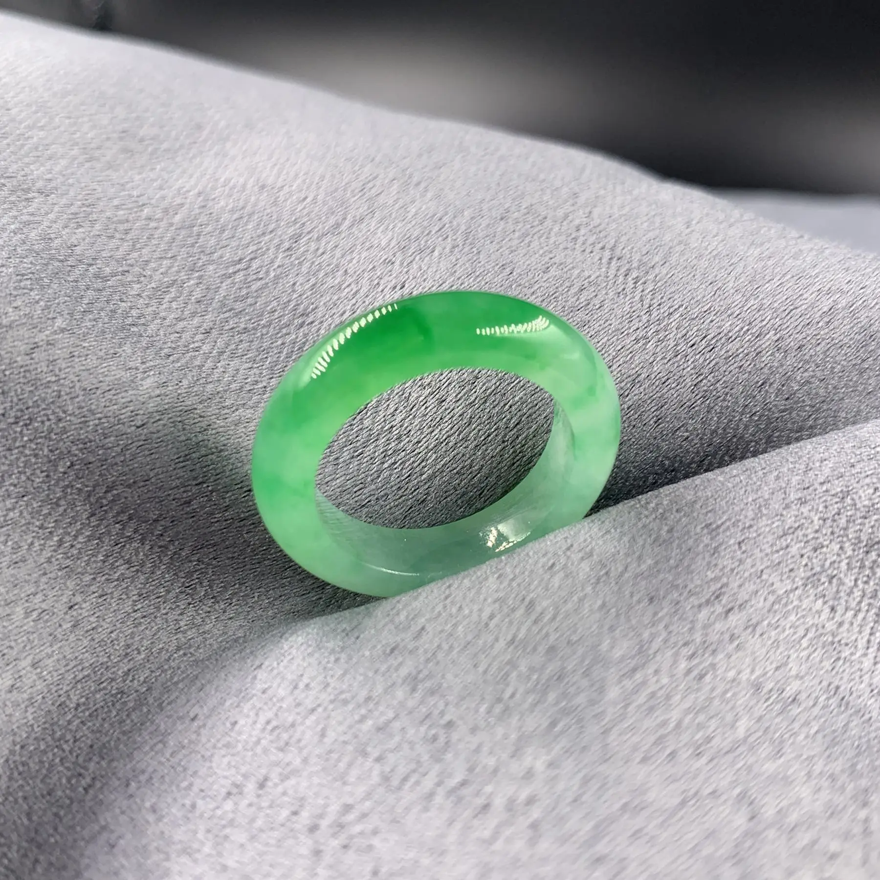 Natural 100%real green Myanmar jadeite ring, handmade sculpture simple jade ring, women party wedding jewelry gift rings for men