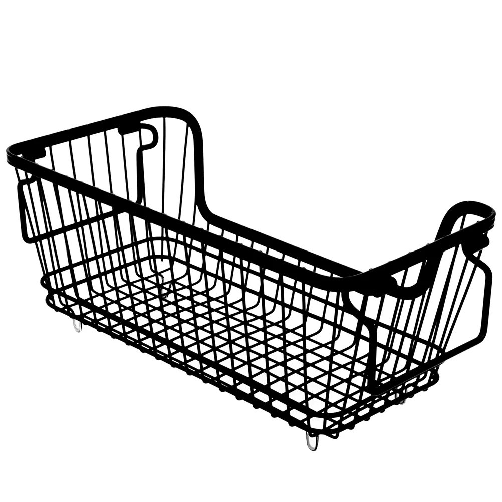 

Fruit Vegetable Storage Basket Iron Wire Farmhouse ganizers Black Metal Small Basket Multi Functional Home Decor Elegant