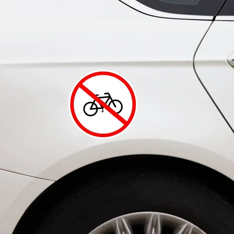 Interesting Warning Sign No Bicycle Parking Sticker PVC Classic Auto Decorative Accessories Quality Waterproof  Decals