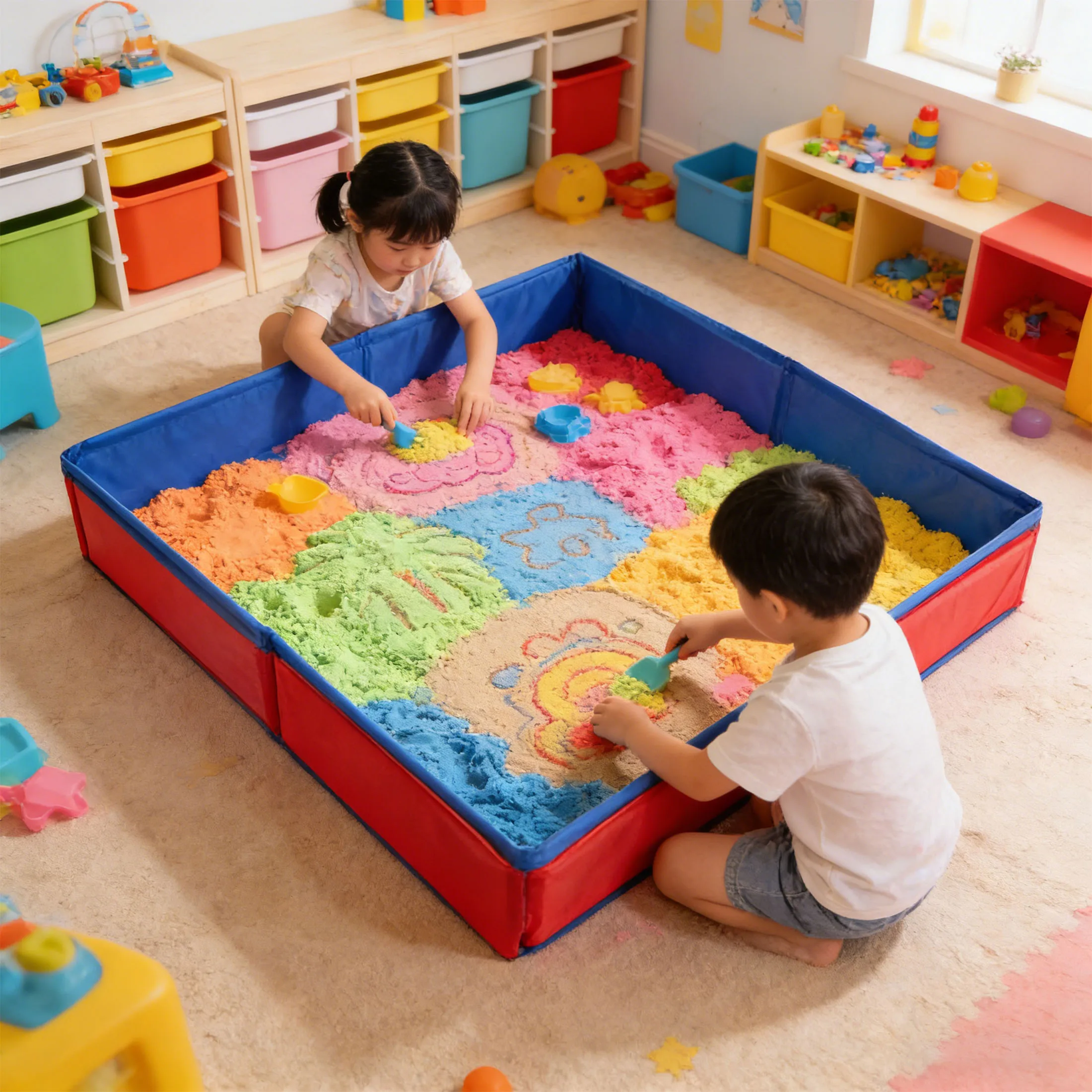 

Children's Sand Table Toys for Indoor and Outdoor Activities of Boys and Girls Sensory Table Summer Beach Backyard Sandbox Toys