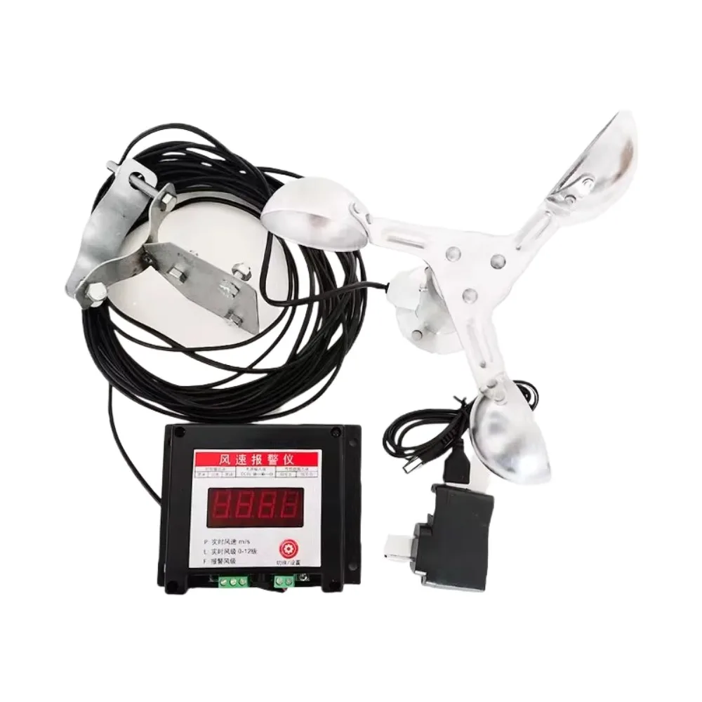 Anemografo Gru a torre Anemometro Indicatore di velocità del vento Indicatore di direzione Sensore di velocità del vento Misuratore di anemoscopio del vento