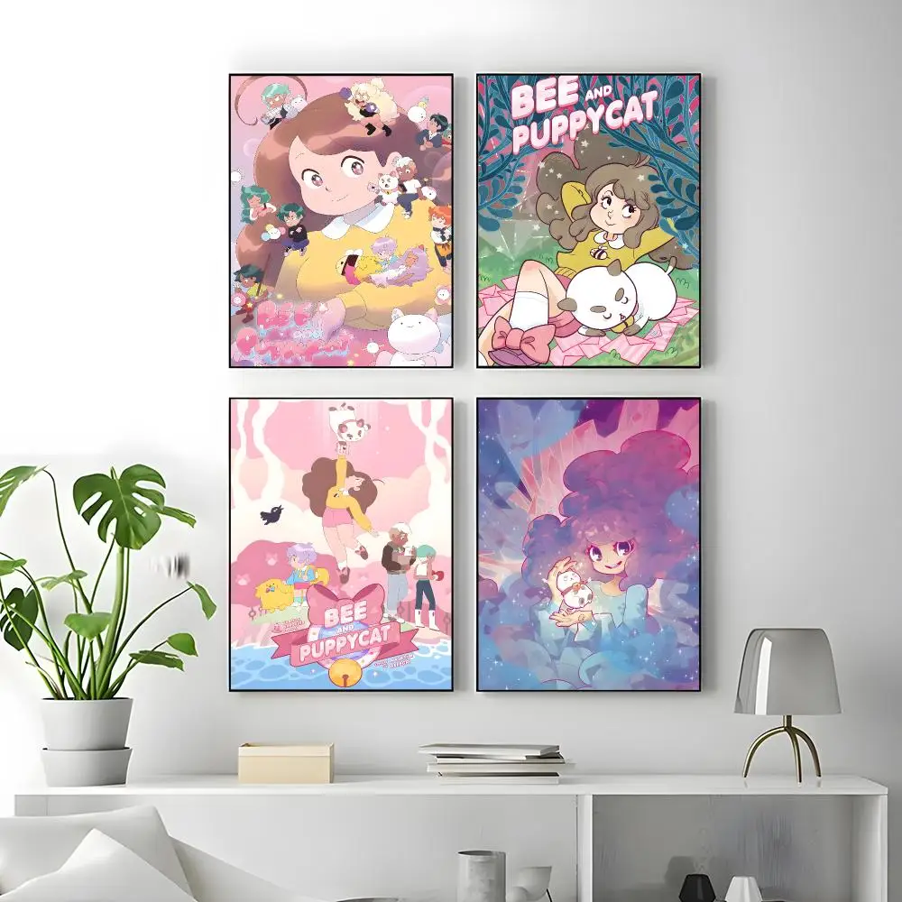 Cartoon Bee and PuppyCat Poster Poster High Quality Wall Art for Home Office Bedroom Living Room Perfect