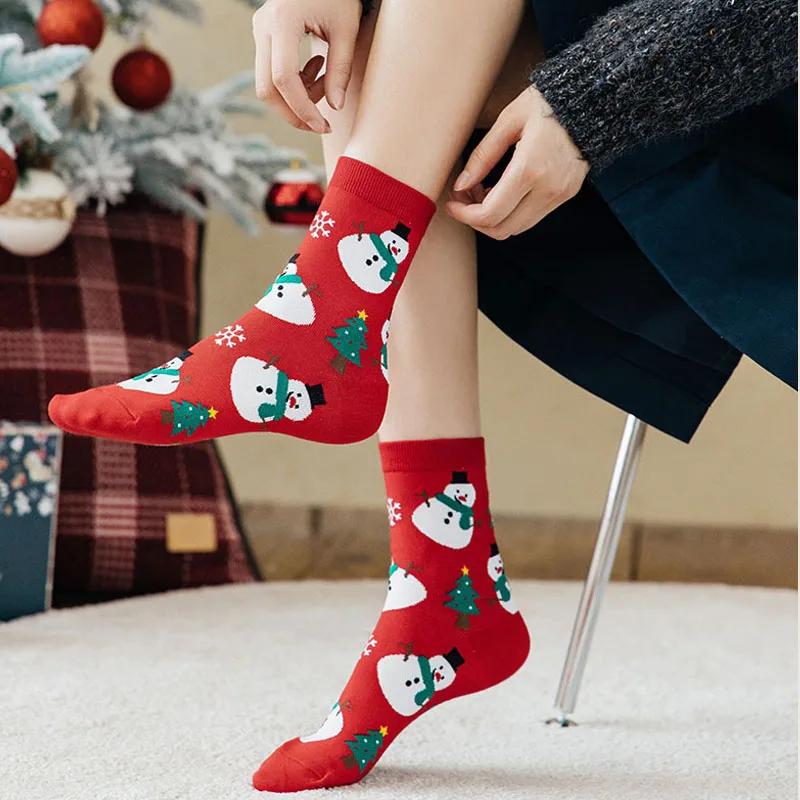 4 Pairs Children Christmas Socks Cotton Warmer Thick Socks For Girls Boys Unisex Kids Knitting Santa Claus Snowflake Elk Socks