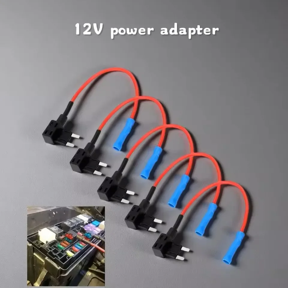 5 Pcs Add-a-Circuit Adapter Tap Mini Blade Micro 12V Car Fuse Box Holder Auto Insurance Adapter